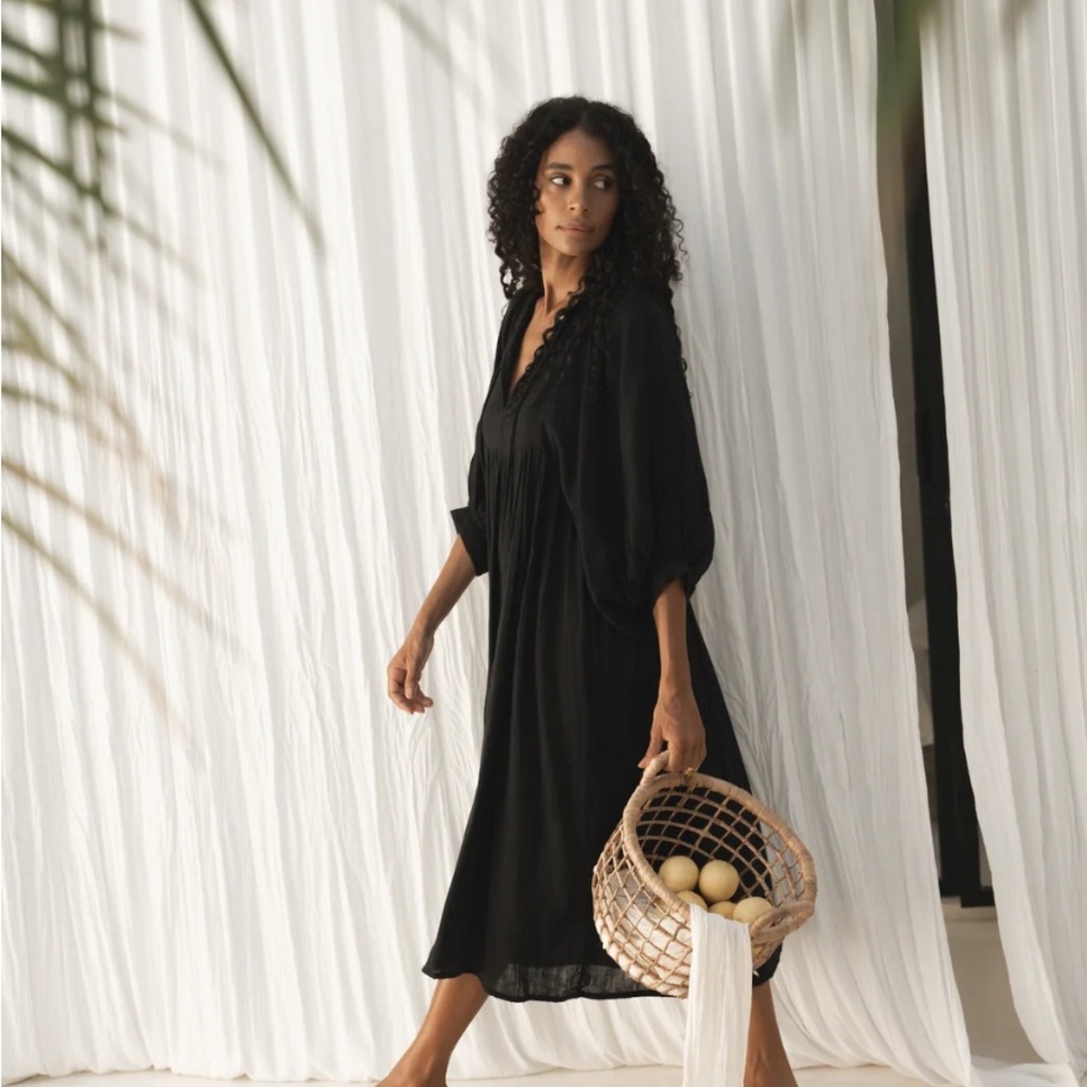 Daughters of India Black Midi Dress